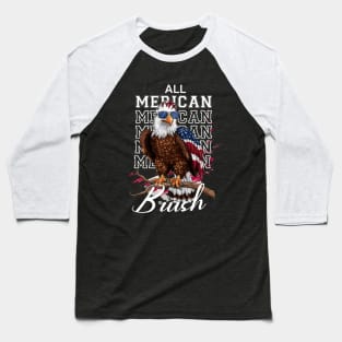 All Merican Brush Eagle USA 4th of  July Baseball T-Shirt